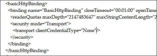 <basicHttpBinding> Section